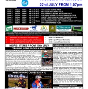 Race Meeting Flyer for Thu 22nd July 2021